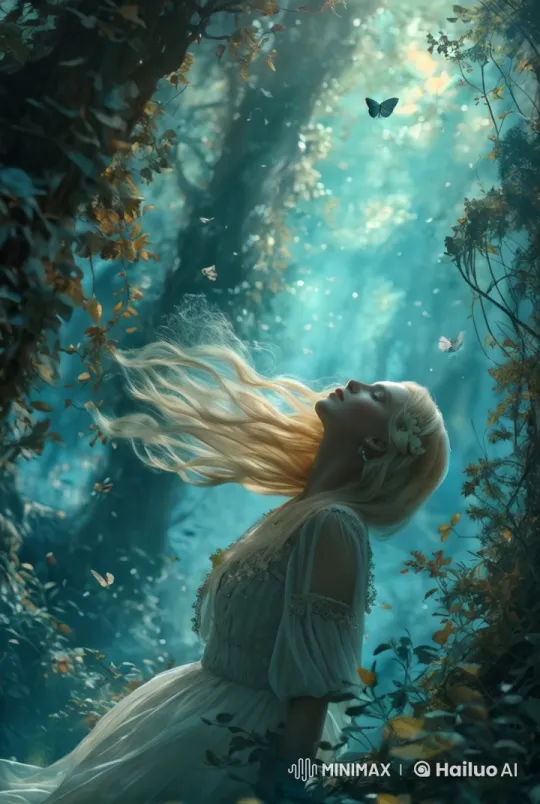 Enchanted Forest: Fairy with Flowing Hair and Butterflies – AI Generated Video | Hailuo AI