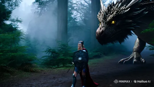 Dragon and Warrior Prepare for Epic Confrontation – AI Generated Video | Hailuo AI