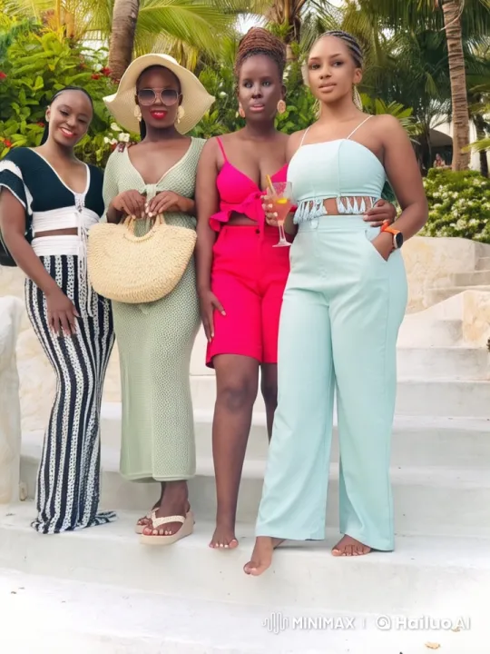 Stylish Women Showcase Kungfu in Tropical Setting – AI Generated Video | Hailuo AI