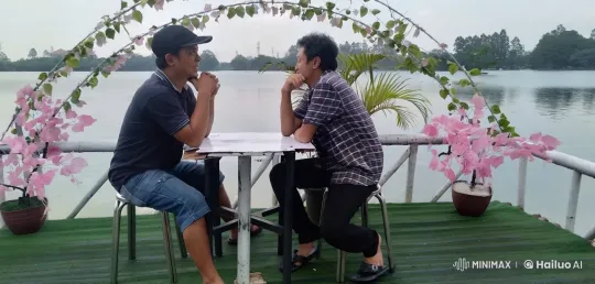 Martial Artists Spar at Lakeside Table – AI Generated Video | Hailuo AI