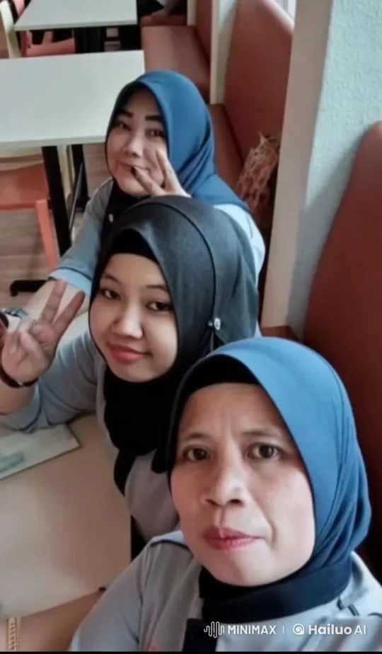 Friends Celebrate with Animated Gestures in Café – AI Generated Video | Hailuo AI