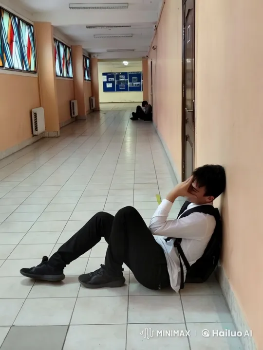 Quiet School Corridor: Students' Reflective Downtime – AI Generated Video | Hailuo AI