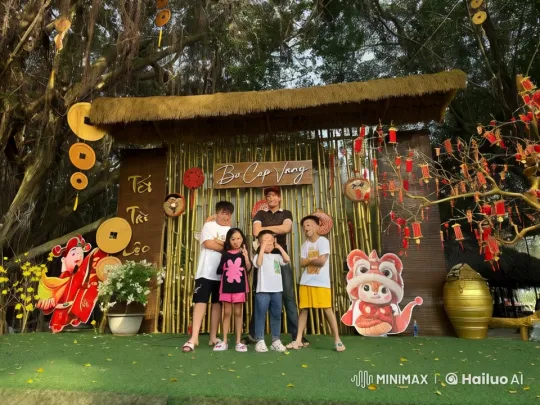 Five Children Practicing Kungfu on a Festive Stage – AI Generated Video | Hailuo AI
