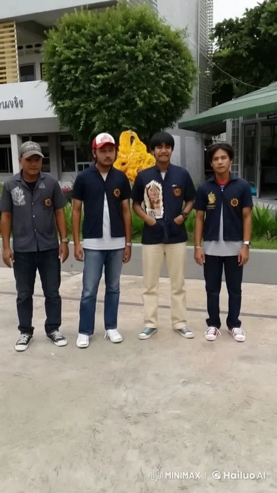 Martial Arts Performance by Four Men in Live2D Animation – AI Generated Video | Hailuo AI