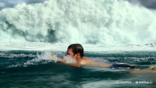 Man Rescues Kitten Amid Ocean Storm – AI Generated Video | Hailuo AI