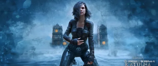 Gothic Winter Scene: Character Rises Amid Swirling Snow – AI Generated Video | Hailuo AI