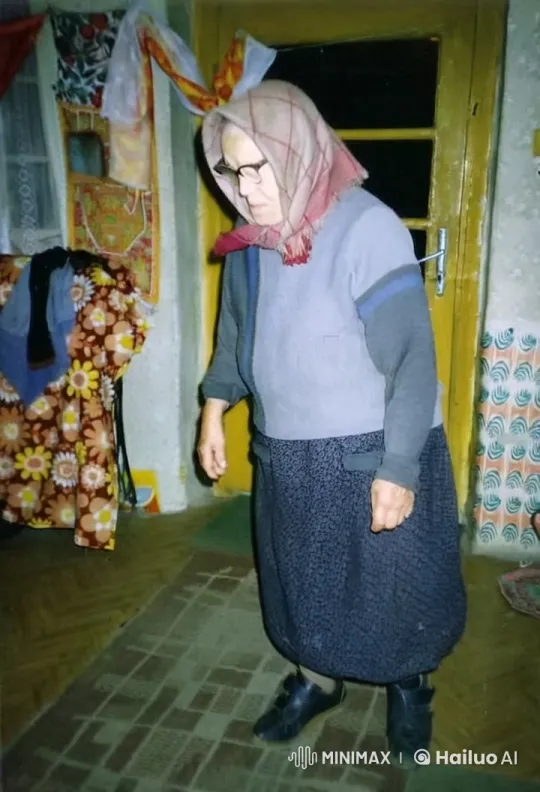Elderly Woman in Headscarf Approaches Camera Slowly – AI Generated Video | Hailuo AI