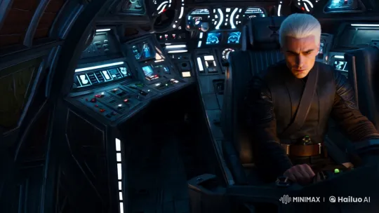Geralt and Chewbacca on the Millennium Falcon en route to the Death Star – AI Generated Video | Hailuo AI