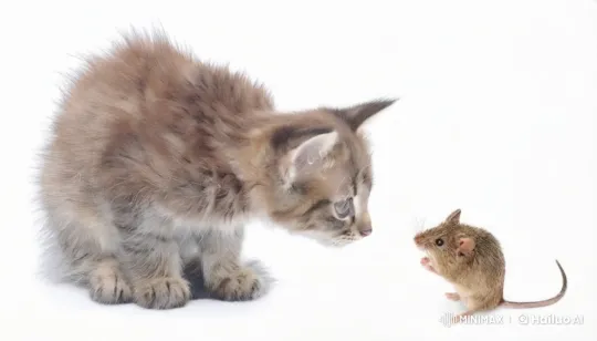 Fluffy Kitten and Mouse Engage in Playful Kungfu Battle – AI Generated Video | Hailuo AI