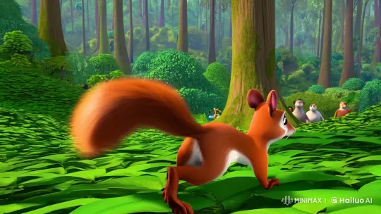 Nibbles: The Brave Little Squirrel Rescues a Bird – AI Generated Video | Hailuo AI