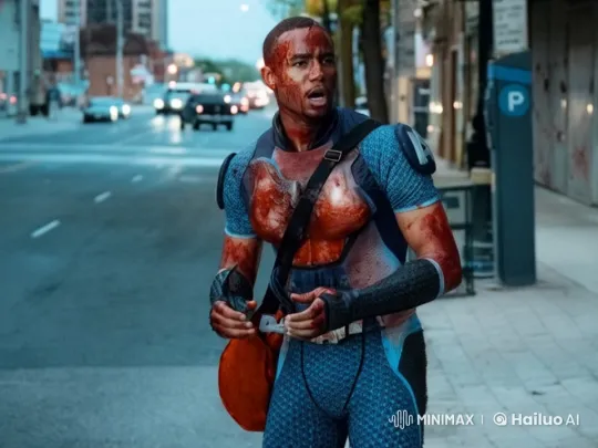 Superhero Sprint: Blazing Escape in Dusk Cityscape – AI Generated Video | Hailuo AI