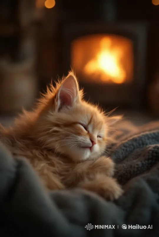 Content Orange Kitten in Human's Warm Embrace – AI Generated Video | Hailuo AI