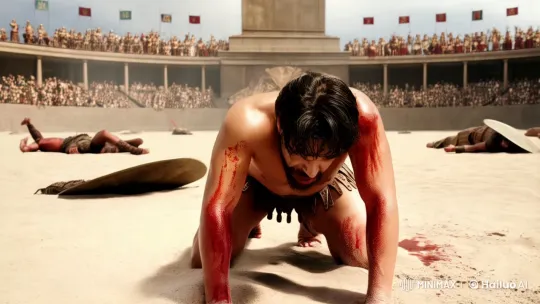 Gladiator's Fate: A Suspenseful Arena Scene – AI Generated Video | Hailuo AI