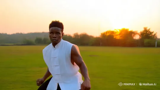 Young Kung Fu Practitioner Demonstrates Skillful Training – AI Generated Video | Hailuo AI