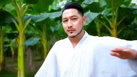 Tai Chi Master Battles Giant Oyster in Serene Banana Garden – AI Generated Video | Hailuo AI