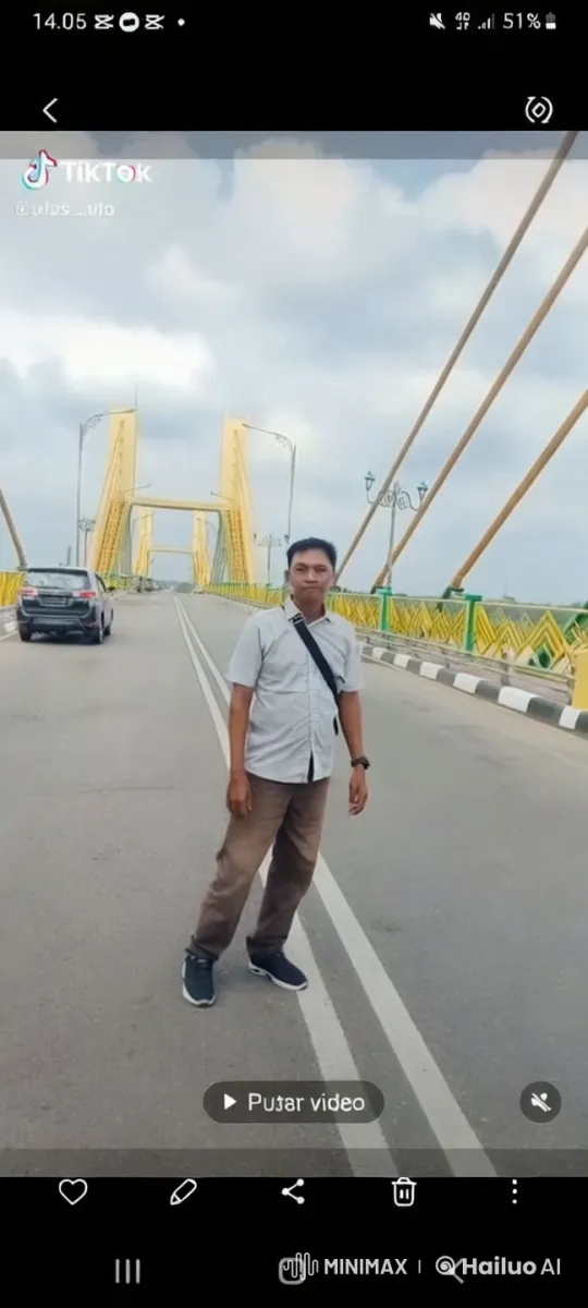 Man Walks with Giant Lion on Bridge – AI Generated Video | Hailuo AI