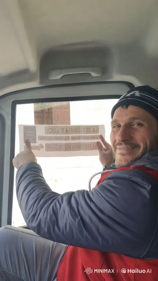 Man in Vehicle Positions Sheet with Italian Text – AI Generated Video | Hailuo AI