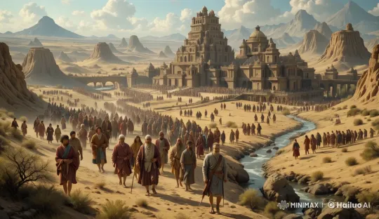 Ancient Kingdom Procession in Vibrant Desert Landscape – AI Generated Video | Hailuo AI