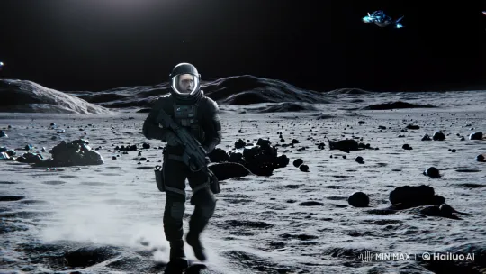 Soldier's Journey Through the Lunar Battlefield – AI Generated Video | Hailuo AI
