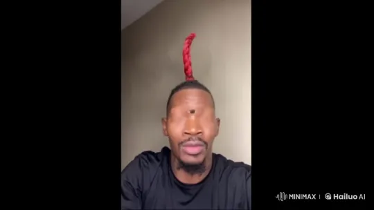 Live2D Animation: Calm Person with Red Twisted Braid – AI Generated Video | Hailuo AI