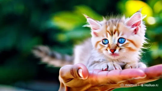 Cuddle: Fluffy Kitten in Serene Close-up – AI Generated Video | Hailuo AI