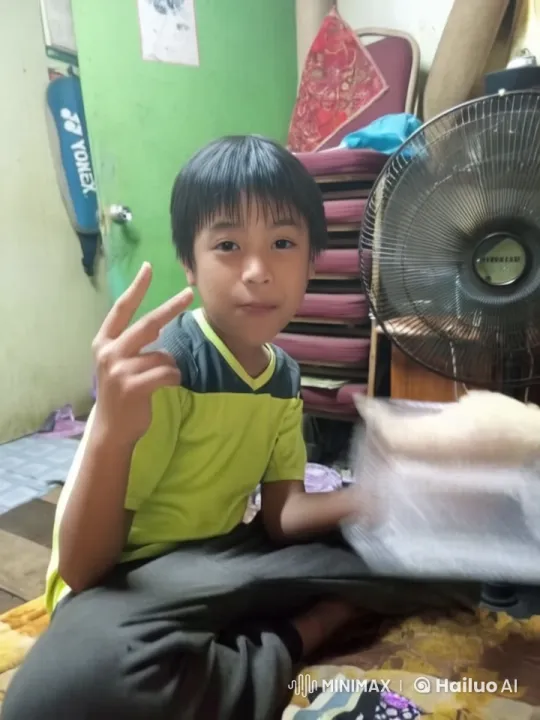 Animated Boy in Cozy Room with Peace Sign – AI Generated Video | Hailuo AI