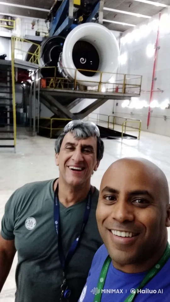 Industrial Waltz: Two Dancers in an Airplane Engine Facility – AI Generated Video | Hailuo AI