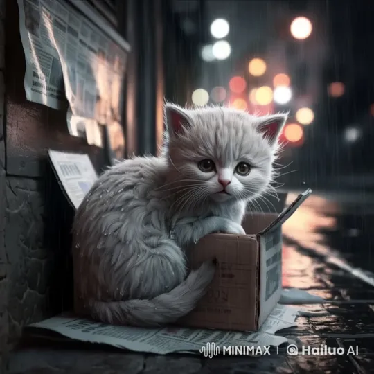 Lonely Little Milo in Urban Snow, Hoping for Warmth – AI Generated Video | Hailuo AI