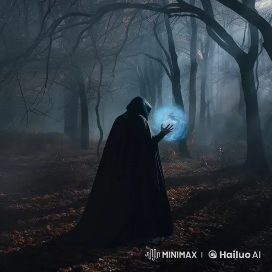Gothic Sorcerer with Orb in Enchanted Forest – AI Generated Video | Hailuo AI
