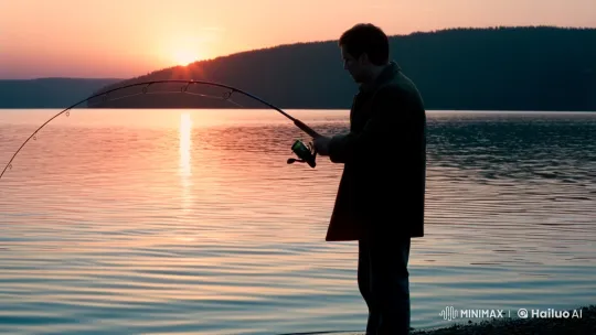 Man's Quest for Peace and Answers at a Serene Lake – AI Generated Video | Hailuo AI