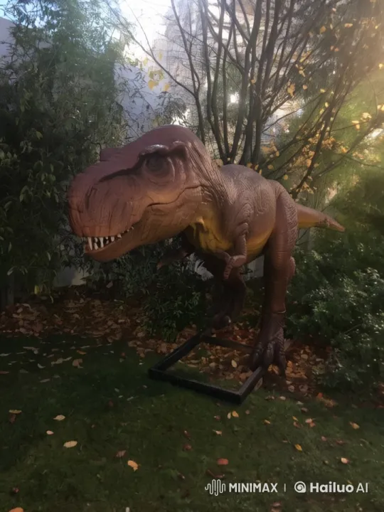 Dinosaur Performs Kungfu in Serene Garden Setting – AI Generated Video | Hailuo AI