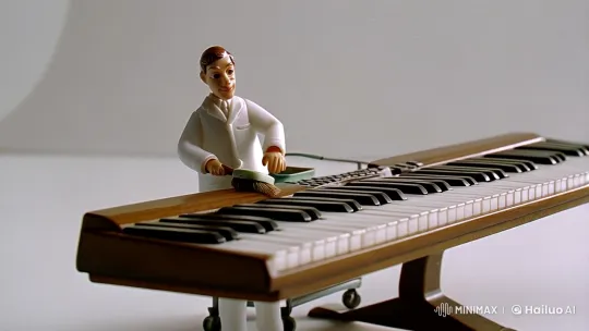 Miniaturized Worker Cleans Oversized Keyboard with Precision – AI Generated Video | Hailuo AI