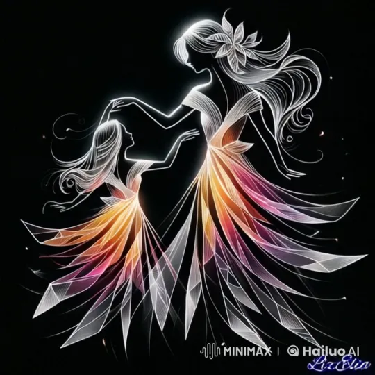 Luminescent Dance of Mother and Daughter – AI Generated Video | Hailuo AI