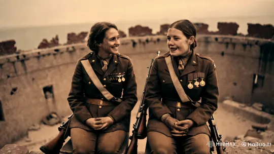 Vintage Polaroid Aesthetic Captures Female Soldiers' Resilience Amidst War – AI Generated Video | Hailuo AI