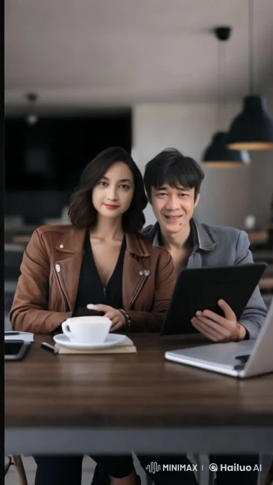Couple's Intimate Moment in a Cozy Cafe Setting – AI Generated Video | Hailuo AI