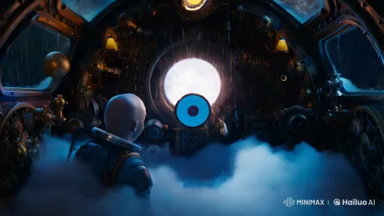 Bald Space Traveler in Steampunk Craft with Spiritual Transformation – AI Generated Video | Hailuo AI