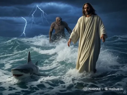 Stormy Ocean Clash: Lightning Defeats Monster – AI Generated Video | Hailuo AI