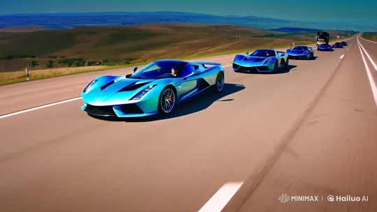 Sleek Sports Cars and Trucks on Open Highway in Cinematic Style – AI Generated Video | Hailuo AI
