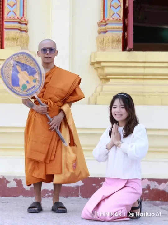 Monk Demonstrates Martial Arts Amidst Spiritual Serenity – AI Generated Video | Hailuo AI