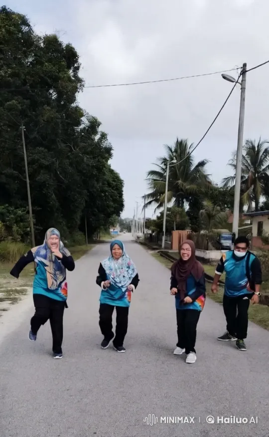 Four Martial Artists Practice Kung Fu on a Tree-Lined Street – AI Generated Video | Hailuo AI