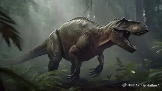 Misty Forest Walk of a Majestic Tyrannosaurus Rex – AI Generated Video | Hailuo AI