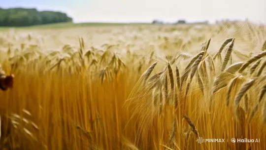 Harvest Harmony: Farmer Walks Through Golden Wheat – AI Generated Video | Hailuo AI