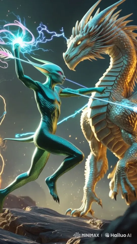 Alien Dragon King Showdown in Live2D Animation – AI Generated Video | Hailuo AI