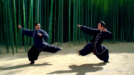 Martial Artists in Bamboo Forest Kung-Fu Fight – AI Generated Video | Hailuo AI