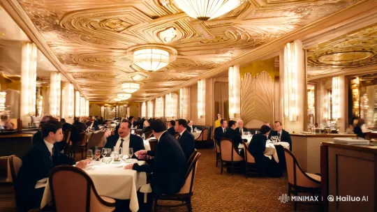 Art Deco Restaurant: A Woman's Grace Captivates – AI Generated Video | Hailuo AI