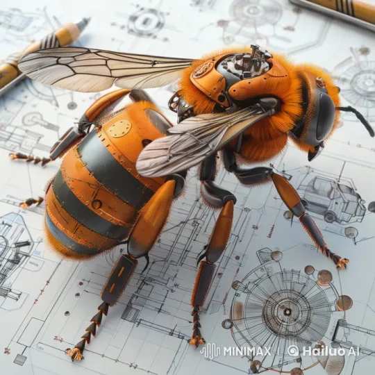Mechanoid Bee: Nature-Mech Blend in Live2D Animation – AI Generated Video | Hailuo AI