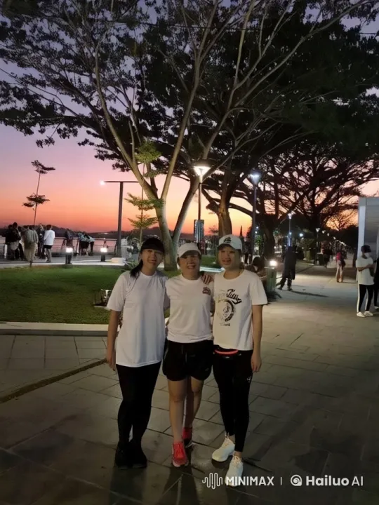 Three Friends Practicing Kungfu in a Park at Sunset – AI Generated Video | Hailuo AI