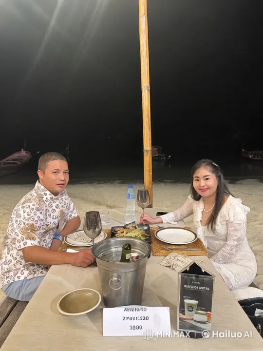 Romantic Beach Dinner Turned Martial Arts Showdown – AI Generated Video | Hailuo AI