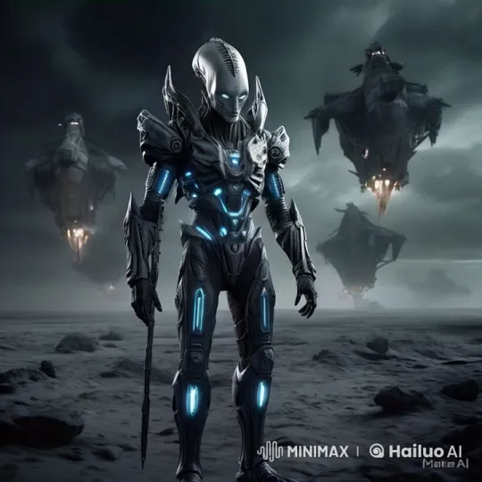 Alien General Surveys Invasion on Circling Camera Shot – AI Generated Video | Hailuo AI