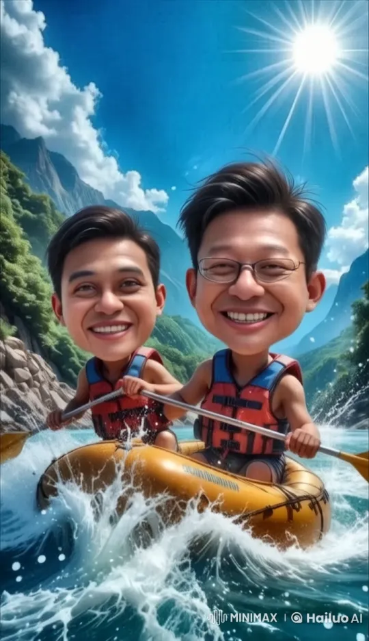 Thrilling White-Water Rafting Adventure in Live2D Animation – AI Generated Video | Hailuo AI